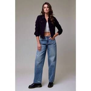 NEW HIDDEN denim frayed jacket in black